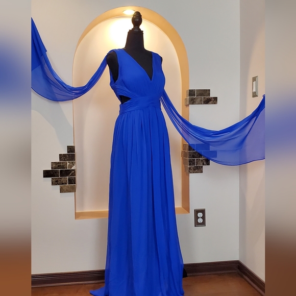 Aidan Mattox Royal Blue Special Ocassion Dress S-12 - Picture 8 of 10